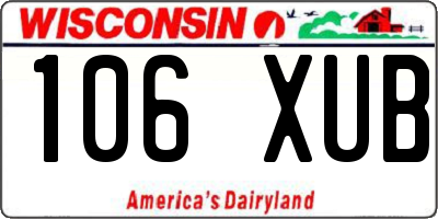 WI license plate 106XUB