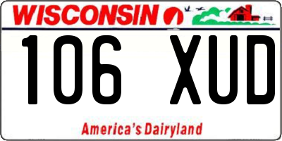 WI license plate 106XUD