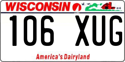 WI license plate 106XUG
