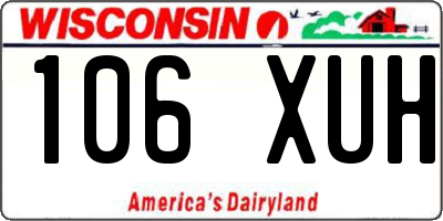 WI license plate 106XUH