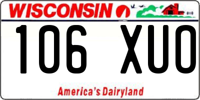 WI license plate 106XUO