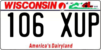 WI license plate 106XUP