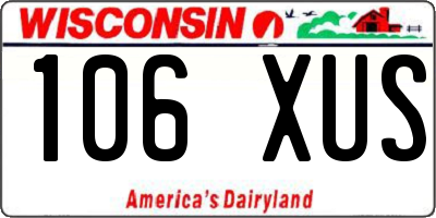 WI license plate 106XUS