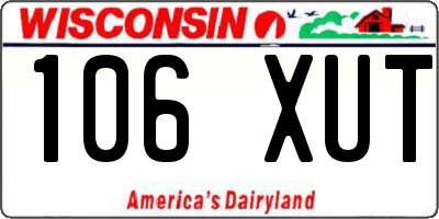 WI license plate 106XUT