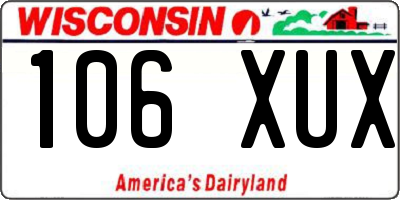 WI license plate 106XUX