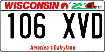 WI license plate 106XVD