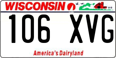 WI license plate 106XVG