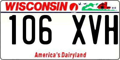 WI license plate 106XVH