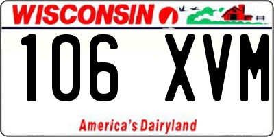 WI license plate 106XVM