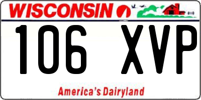 WI license plate 106XVP