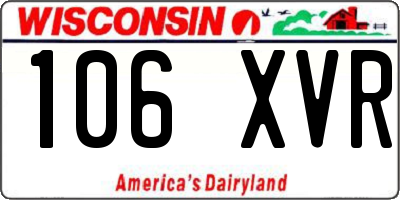 WI license plate 106XVR