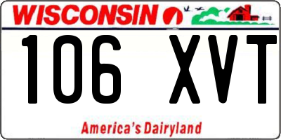 WI license plate 106XVT