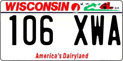 WI license plate 106XWA
