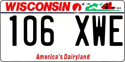 WI license plate 106XWE