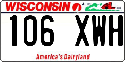 WI license plate 106XWH