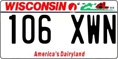 WI license plate 106XWN