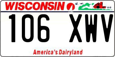 WI license plate 106XWV