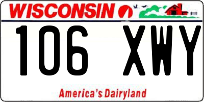WI license plate 106XWY