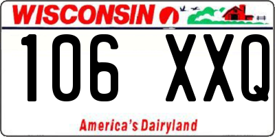 WI license plate 106XXQ