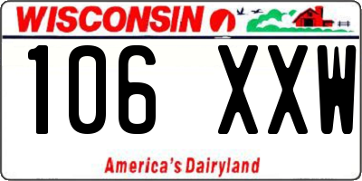 WI license plate 106XXW