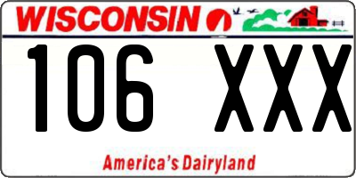WI license plate 106XXX