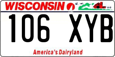 WI license plate 106XYB