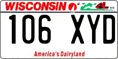 WI license plate 106XYD