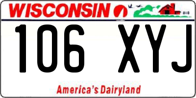 WI license plate 106XYJ