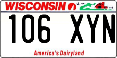 WI license plate 106XYN
