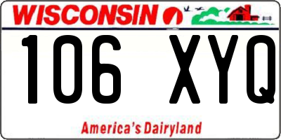 WI license plate 106XYQ