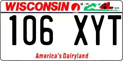 WI license plate 106XYT