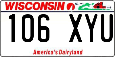 WI license plate 106XYU