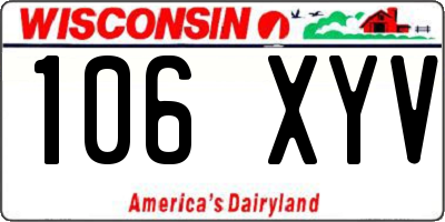 WI license plate 106XYV