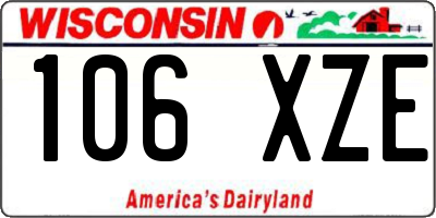 WI license plate 106XZE