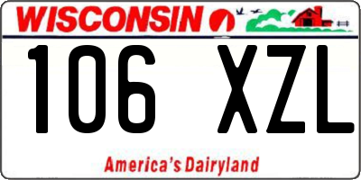 WI license plate 106XZL