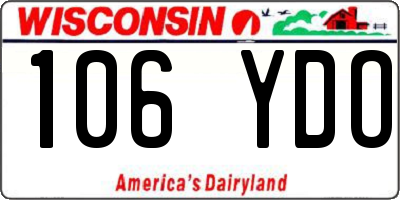 WI license plate 106YDO