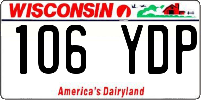 WI license plate 106YDP
