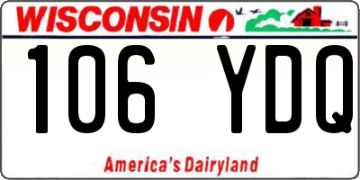 WI license plate 106YDQ
