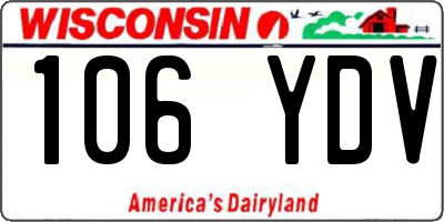 WI license plate 106YDV