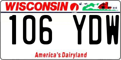 WI license plate 106YDW