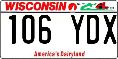 WI license plate 106YDX
