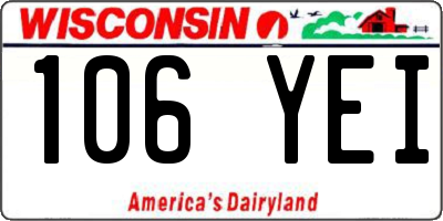 WI license plate 106YEI
