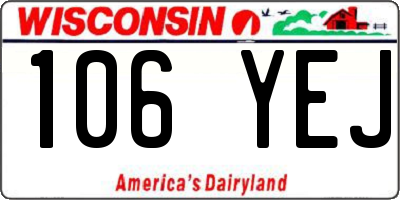WI license plate 106YEJ