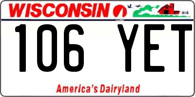 WI license plate 106YET
