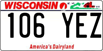 WI license plate 106YEZ
