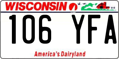 WI license plate 106YFA