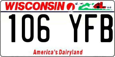 WI license plate 106YFB