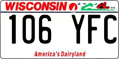WI license plate 106YFC