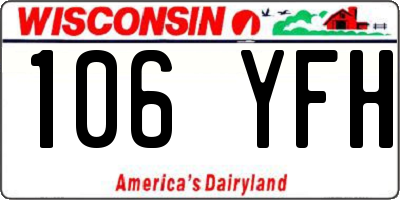 WI license plate 106YFH