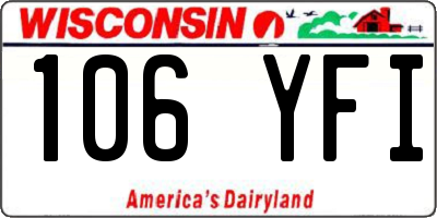 WI license plate 106YFI